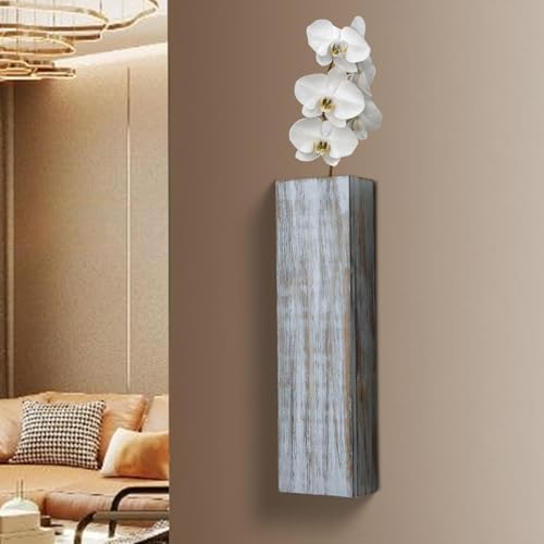 Wood Wall Planter for Indoor Plants and Dried Flowers