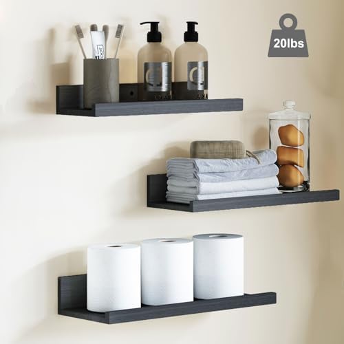 Fixwal Floating Shelves 6 Pack Black Modern Design