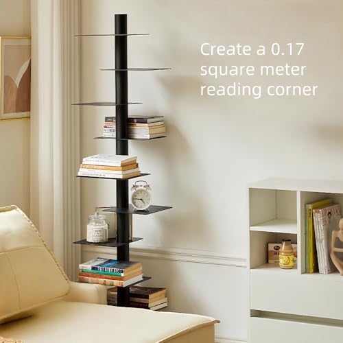 9-Tier Rotating Bookshelf for Living Room and Office