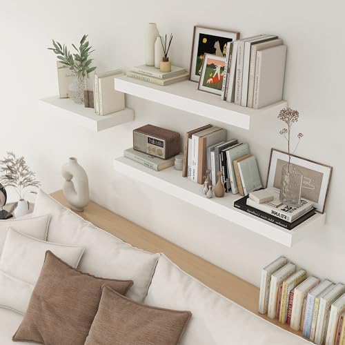 White Floating Shelves 48 Inch Wide x 12 Inch Deep Set of 1