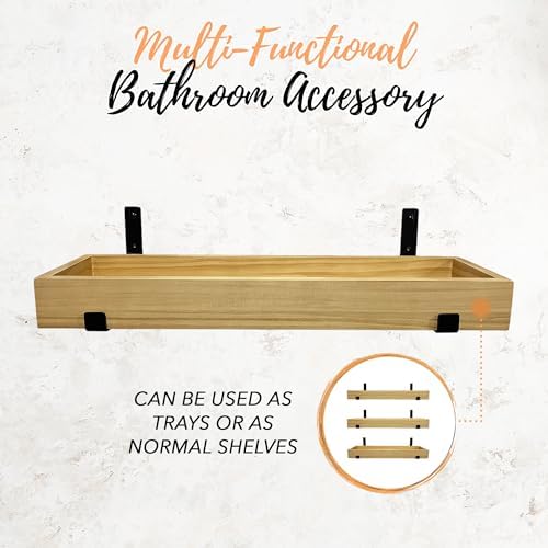 Autumn Alley 3-Tier Floating Wood Shelves for Wall