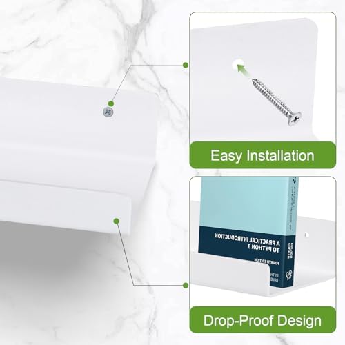 4PCS White Floating Shelves for Wall Decor