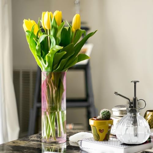 White Peach Gradient Plastic Flower Vase for Home Decor