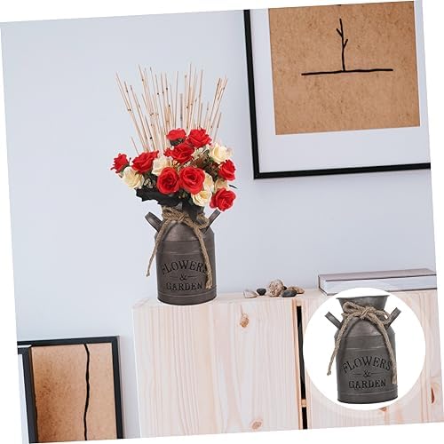 Rustic Galvanized Iron Milk Can Dried Flower Vase