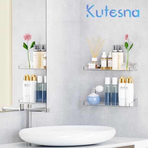 Kutesna 6 Pack Acrylic Floating Shelves for Wall