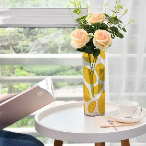 Clear Plastic Hurricane Vase with Yellow Spots 118 x 39 Inch