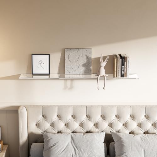 Clear Acrylic Floating Shelves Wall Mount Storage Decor Organizer