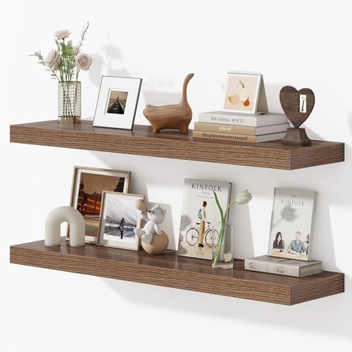 Dreamland 40 Inch Floating Shelves Set of 2 Walnut