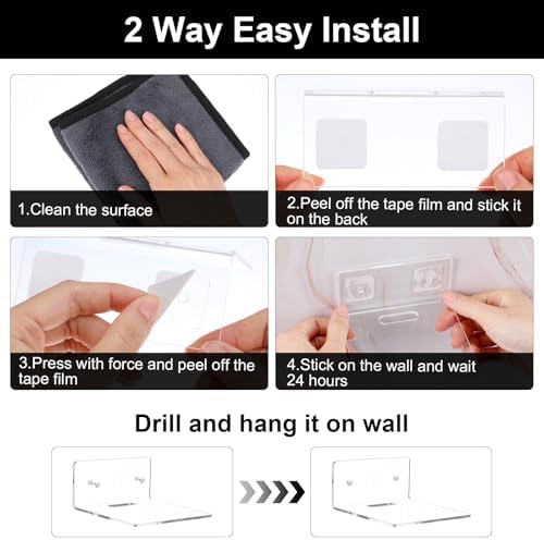 6 Pack Mini Acrylic Floating Shelves for Wall