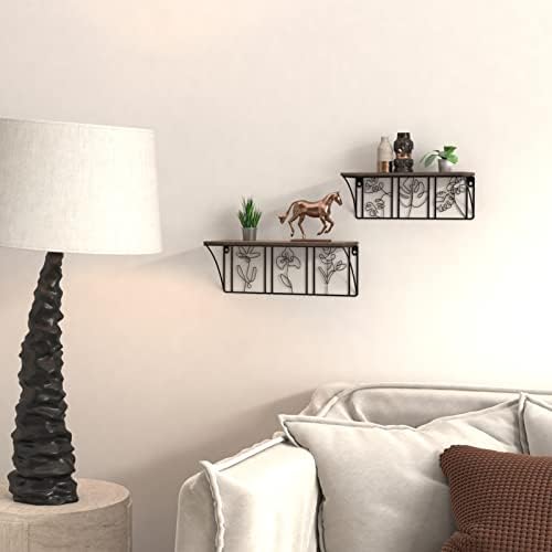 QUTREY Floating Shelves Set of 2 Minimalist Metal Wall Art