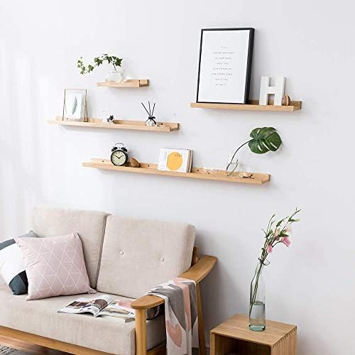 HOMWOO 12 Inch Floating Shelf Walnut Wood