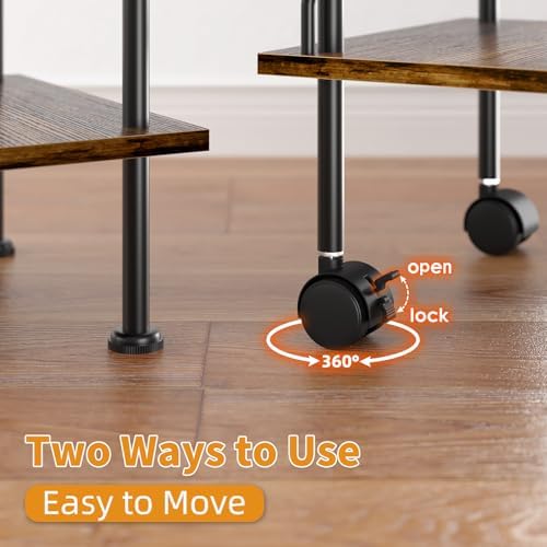 4-Tier Corner Shelf with Wheel for Home