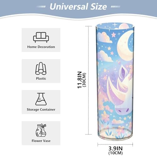 Purple Cartoon Rhino Plastic Flower Vase 118 x 39 Inch