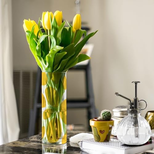 Clear Plastic Hurricane Vase with Yellow Spots 118 x 39 Inch