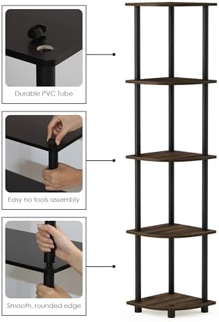 Furinno Turn-N-Tube 5 Tier Corner Display Rack