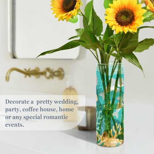 Cartoon Dolphin Diving Green Plastic Cylinder Vase 118x39 Inch Decorative