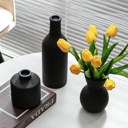 Modern Ceramic Flower Vase Set - 3 Pcs Table Decor