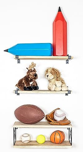 2 Moons Floating Shelves - Light Brown 4 Piece Set
