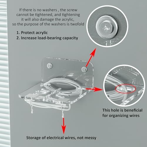 Clear Acrylic Wall Shelf 3 Pack for Security Cameras and Monitors