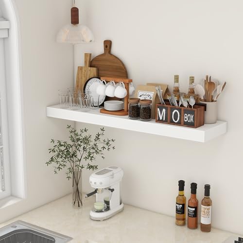 White Floating Shelves 48 Inch Wide x 12 Inch Deep Set of 1