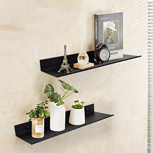 TLBTEK 2 Pcs 16inch Black Floating Shelves