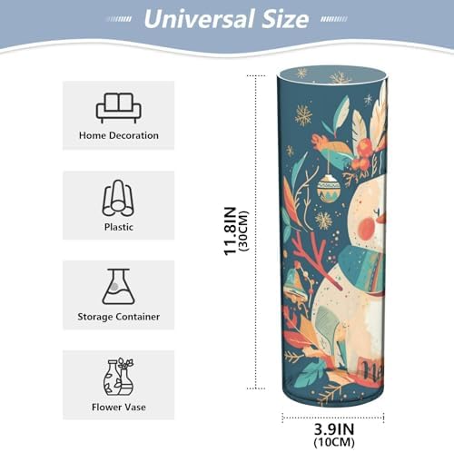 Cartoon Snowman Plastic Cylinder Vase 118 x 39 Inch