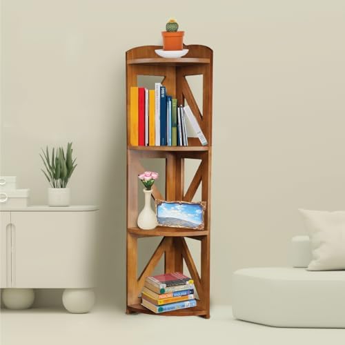 YCICI Corner Shelf Stand 4 Tier Natural Wood