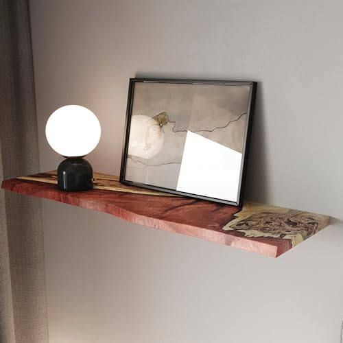 RWA Unique Floating Shelves Epoxy Wood Small Amber