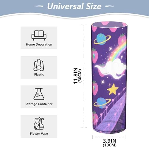 Psychedelic Rainbow Plastic Hurricane Vase 118x39 Inch Decor
