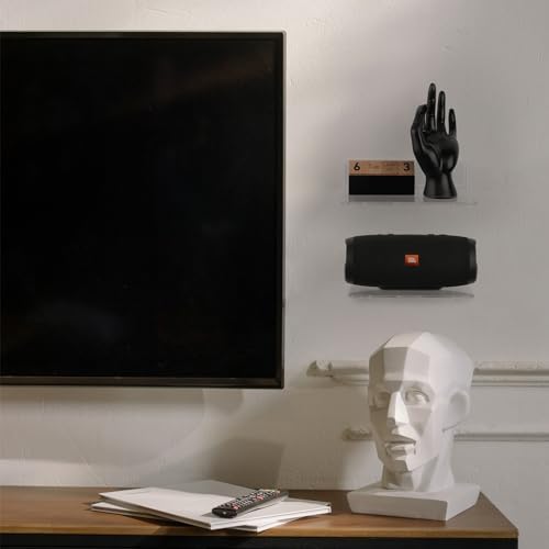 Cosmos Set of 2 Acrylic Floating Shelves for Home and Office