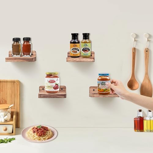 NIUBEST Small Floating Shelf 4x4 Inch Wall Ledge Set of 8