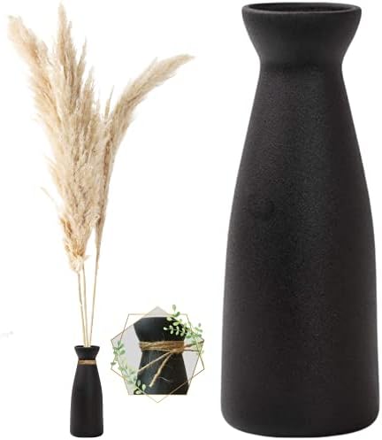 WZ WOODZIA Black Ceramic Vase for Pampas Grass