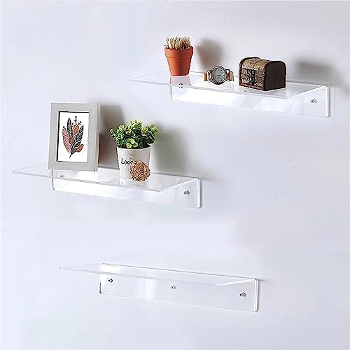 8Pcs Clear Acrylic Floating Shelves Wall Mounted