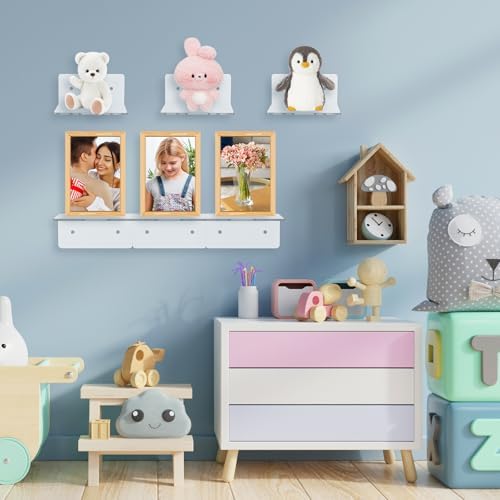 6 Pack Mini Acrylic Floating Shelves for Wall