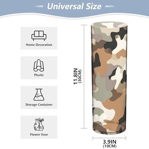 Camouflage Rtero Plastic Hurricane Candle Holder 118x39 Inch Modern Decor
