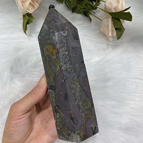 PEKMAR Natural Lily Crystal Quartz Obelisk for Home Decor
