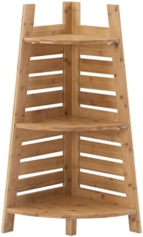 Linon Amzn0326 Bamboo Corner Shelf Brown