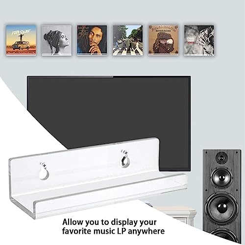 12-Pack 4-Inch Clear Vinyl Record Wall Shelf Mount