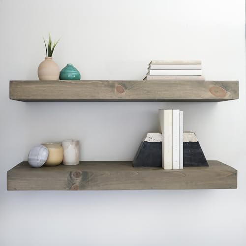 Modern Floating Shelves 3 Inches Thick Set of 2 1