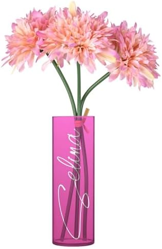 Custom Bright Pink Gradient Plastic Vase for Centerpieces
