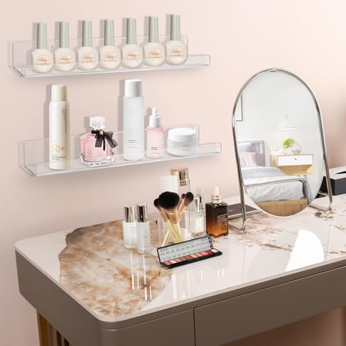 Boxalls Acrylic Floating Shelves - 4 Pack 15 Inch Wall Organizer