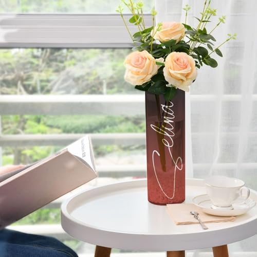 Custom Black Red Gradient Vase for Centerpieces
