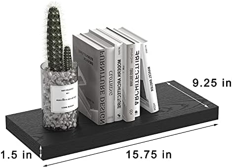 GREENDEW Floating Shelves Invisible Wall Mounted Set of 2 Black