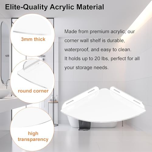 NUTNAPH Acrylic Corner Shower Shelves 2 Pack