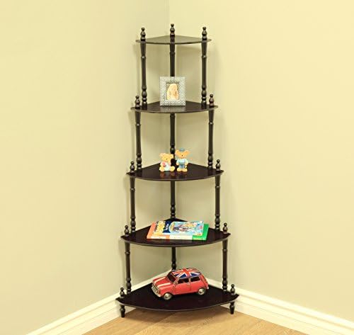 Frenchi Home Furnishing 5-Tier Corner Stand in Mahogany