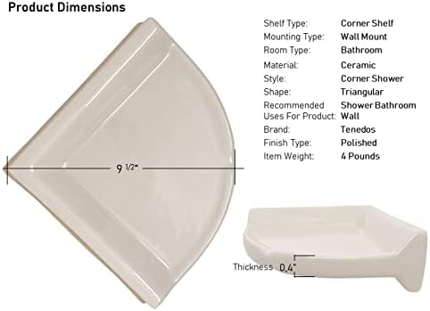 Tenedos Bone Almond Glazed Corner Shelf