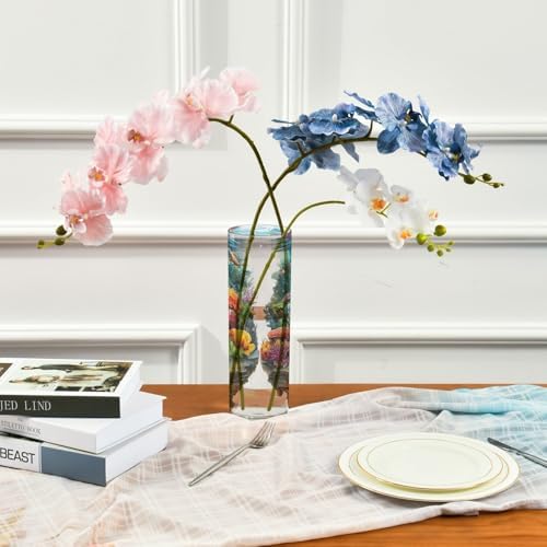 3D Hole White Wall Underwater Scene Cylinder Vase 118 x 39 Inch