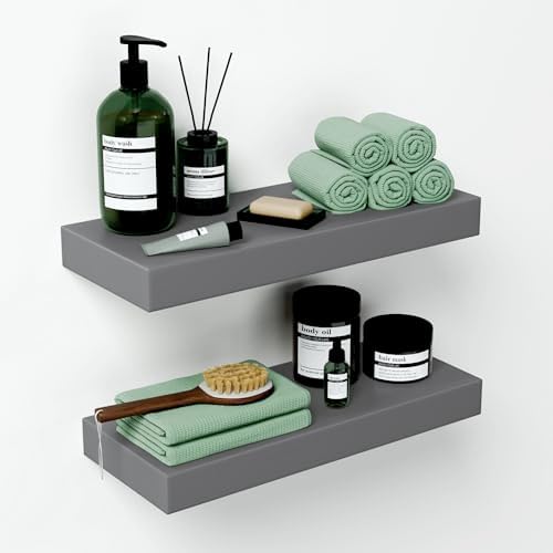 Homeforia Gray Floating Bathroom Shelves Set of 2