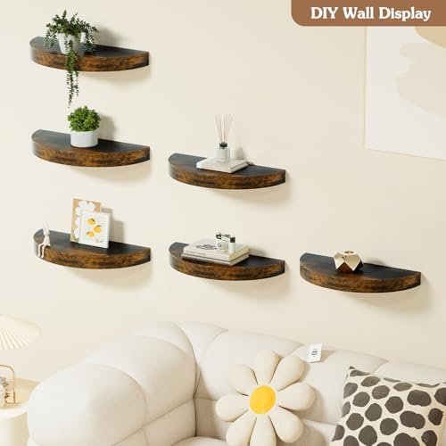 Olakee Floating Shelves Set of 3 154 Carbonized Black Rustic Wood Wall Mounts