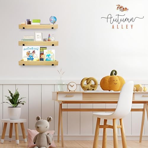 Autumn Alley 3-Tier Floating Wood Shelves for Wall